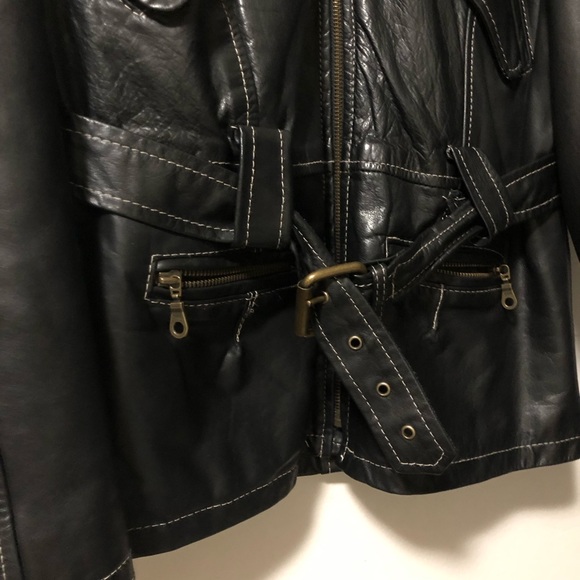 VINTAGE 80s Leather Jacket - Picture 3 of 9